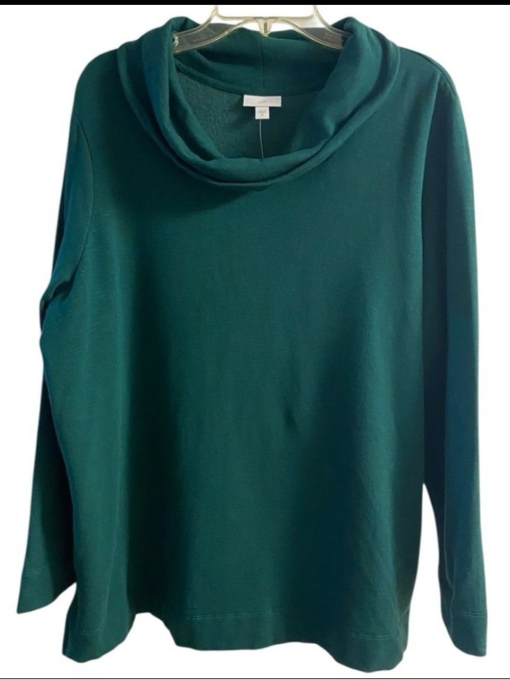 J Jill Teal green Cowl Neck Long Sleeve tunic 2X NWT